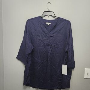 Woman within women's blouse top size 22/24 purple blue new